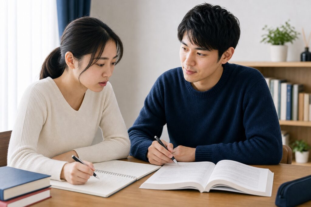 自信を失いかけながらも講師に静かに話を聞いてもらう薬学部生